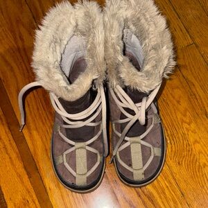 Sorel Brown and Tan Fur-Trimmed Winter Boots
